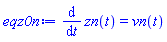 diff(zn(t), t) = vn(t)