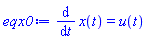 diff(x(t), t) = u(t)