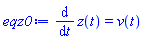 diff(z(t), t) = v(t)