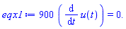900*(diff(u(t), t)) = 0.