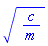 (c/m)^(1/2)