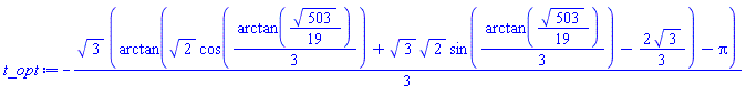 -(1/3)*3^(1/2)*(arctan(2^(1/2)*cos((1/3)*arctan((1/19)*503^(1/2)))+3^(1/2)*2^(1/2)*sin((1/3)*arctan((1/19)*503^(1/2)))-(2/3)*3^(1/2))-Pi)