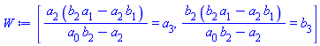 [a[2]*(a[1]*b[2]-a[2]*b[1])/(a[0]*b[2]-a[2]) = a[3], b[2]*(a[1]*b[2]-a[2]*b[1])/(a[0]*b[2]-a[2]) = b[3]]