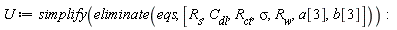 U := simplify(eliminate(eqs, [R__s, C__dl, R__ct, sigma, R__w, a[3], b[3]]))