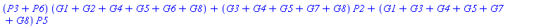 (P3+P6)*(G1+G2+G4+G5+G6+G8)+(G3+G4+G5+G7+G8)*P2+(G1+G3+G4+G5+G7+G8)*P5