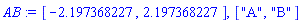 [-2.197368227, 2.197368227], ["A", "B"]