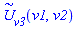 `#mover(mi("U"),mo("&sim;"))`(v1, v2, v3)