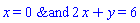 Logic:-`&and`(x = 0, 2*x+y = 6)