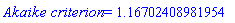 `Akaike criterion` = HFloat(1.167024089819541)