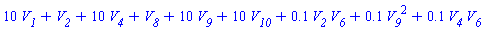 10*V__1+V__2+10*V__4+V__8+10*V__9+10*V__10+.1*V__2*V__6+.1*V__9^2+.1*V__4*V__6