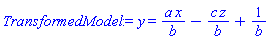 y = a*x/b-c*z/b+1/b
