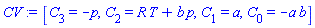 [C[3] = -p, C[2] = R*T+b*p, C[1] = a, C[0] = -a*b]