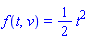 f(t, v) = (1/2)*t^2