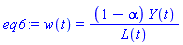 eq6 := w(t) = (1-alpha)*Y(t)/L(t)