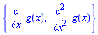 {diff(diff(g(x), x), x), diff(g(x), x)}