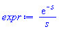 expr := exp(-s)/s