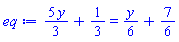 (5/3)*y+1/3 = (1/6)*y+7/6
