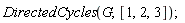 DirectedCycles(G, [1, 2, 3])