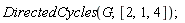 DirectedCycles(G, [2, 1, 4])
