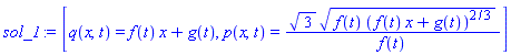 [q(x, t) = f(t)*x+g(t), p(x, t) = 3^(1/2)*(f(t)*(f(t)*x+g(t))^(2/3))^(1/2)/f(t)]