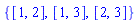 {[1, 2], [1, 3], [2, 3]}