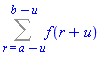 Sum(f(r+u), r = a-u .. b-u)