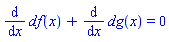 diff(df(x), x)+diff(dg(x), x) = 0