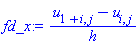 (u[1+i, j]-u[i, j])/h