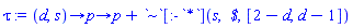 proc (d, s) options operator, arrow; proc (p) options operator, arrow; p+`~`[:-`*`](s, ` $`, [2-d, d-1]) end proc end proc