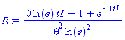 (theta*ln(e)*t1-1+e^(-theta*t1))/(theta^2*ln(e)^2)