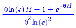 (theta*ln(e)*t1-1+e^(-theta*t1))/(theta^2*ln(e)^2)