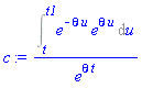(Int(e^(-theta*u)*e^(theta*u), u = t .. t1))/e^(theta*t)
