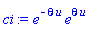 e^(-theta*u)*e^(theta*u)