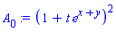 (1+t*e^(x+y))^2
