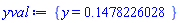 {y = .1478226028}