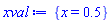 {x = .5}