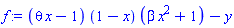 (theta*x-1)*(1-x)*(beta*x^2+1)-y