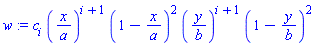 c[i]*(x/a)^(i+1)*(1-x/a)^2*(y/b)^(i+1)*(1-y/b)^2