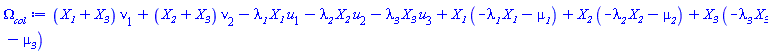 (X__1+X__3)*nu[1]+(X__2+X__3)*nu[2]-lambda__1*X__1*u[1]-lambda__2*X__2*u[2]-lambda__3*X__3*u[3]+X__1*(-X__1*lambda__1-mu__1)+X__2*(-X__2*lambda__2-mu__2)+X__3*(-X__3*lambda__3-mu__3)