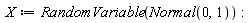 X := RandomVariable(Normal(0, 1))