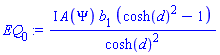 I*A(Psi)*b[1]*(cosh(d)^2-1)/cosh(d)^2