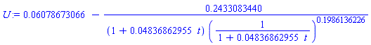 0.6078673066e-1-.2433083440/((1+0.4836862955e-1*t)*(1/(1+0.4836862955e-1*t))^.1986136226)