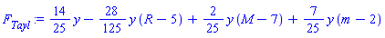(14/25)*y-(28/125)*y*(R-5)+(2/25)*y*(M-7)+(7/25)*y*(m-2)