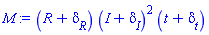 (R+delta__R)*(I+delta__I)^2*(t+delta__t)