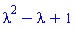 lambda^2-lambda+1