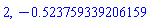 2, -.523759339206158692
