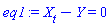 diff(X(t), t)-Y(t) = 0