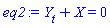 diff(Y(t), t)+X(t) = 0
