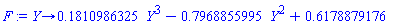 proc (Y) options operator, arrow; .1810986325*Y^3-.7968855995*Y^2+.6178879176 end proc
