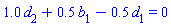1.0*d[2]+.5*b[1]-.5*d[1] = 0